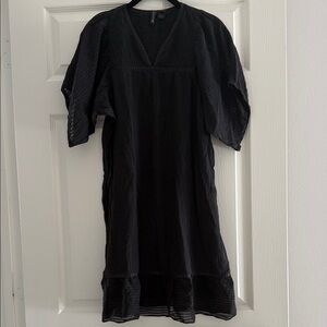 Mango Black V-Neck Midi Dress